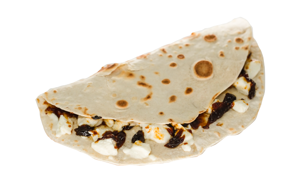 La Piadina Maranello con fichi caramellati e squacquerone